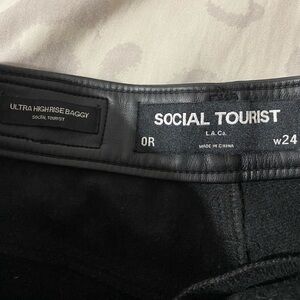 Social Tourist Black Ultra High Rise Baggy Pants